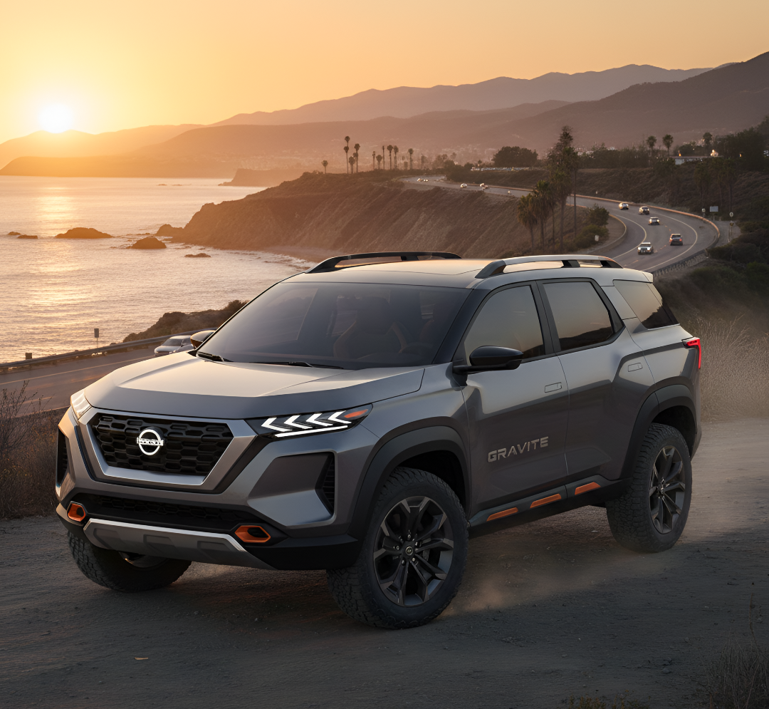 Nissan Gravite 2026 exterior design, Nissan Gravite interior seating capacity, Nissan Gravite India launch MPV, Nissan Gravite 7-seater family car, Nissan Gravite engine and mileage